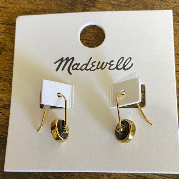 NWT MADEWELL Stone Inlay Coin Earrings onyx multi - Picture 2 of 6